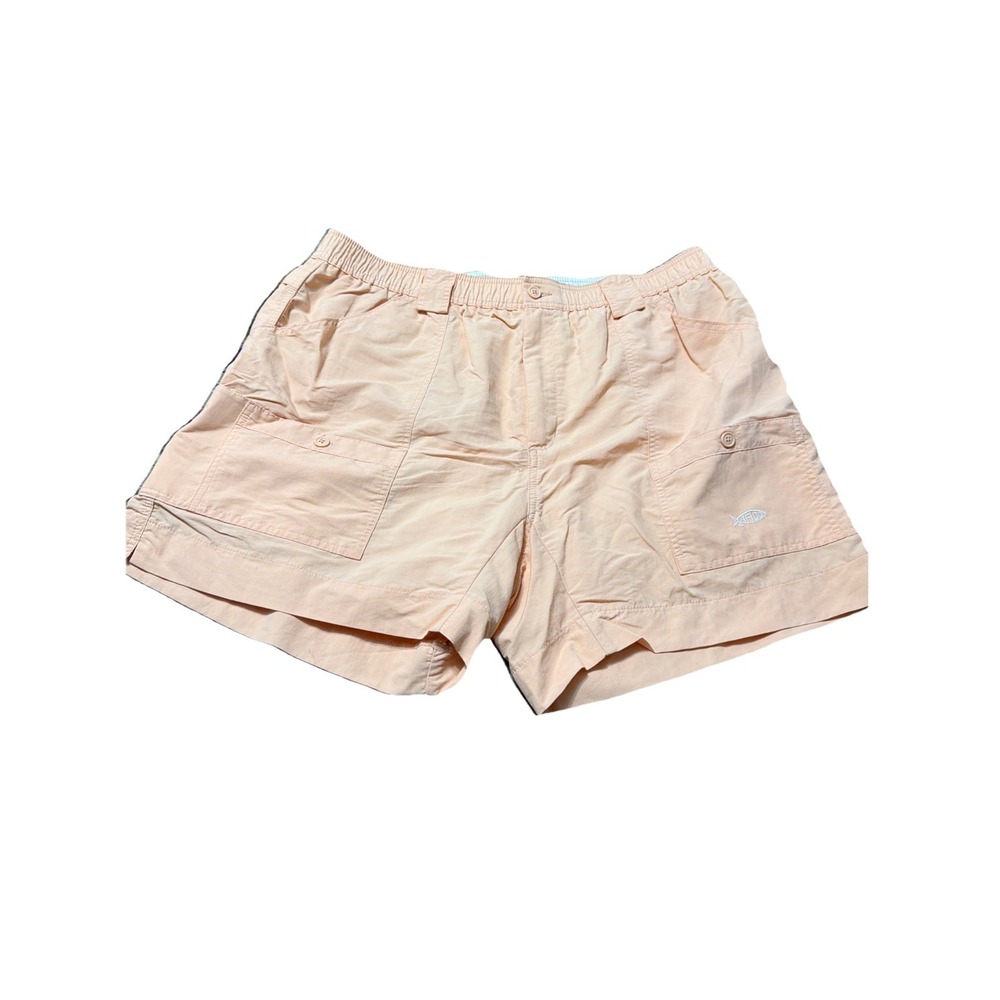 AFTCO Peach Fishing Cargo Shorts Men Size 42 Nylon Elastic Waist Breathable